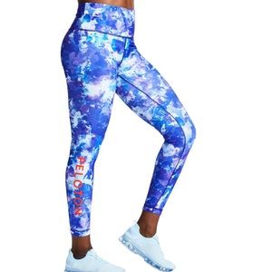 New Peloton x WITH Blue Moves High Waist Leggings Ladies Medium